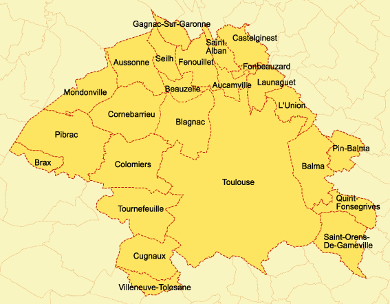 Plan de Toulouse Métropole et ses 37 communes